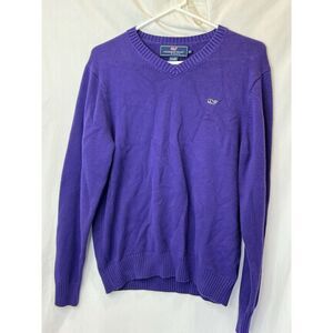 Vineyard Vines Deep Purple V-Neck Sweater